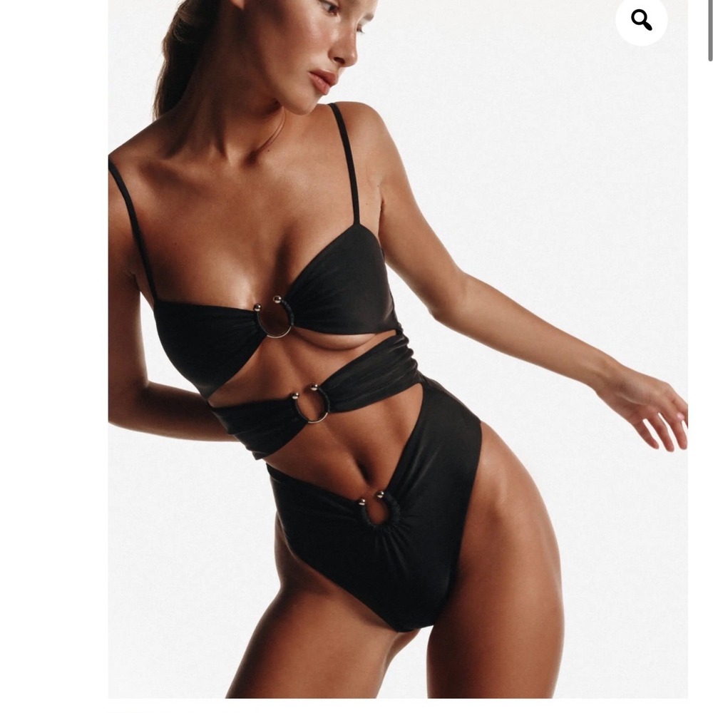 Swim by Di Black malibu Cutout One Piece Swimsuit with Ring Hardware Detail